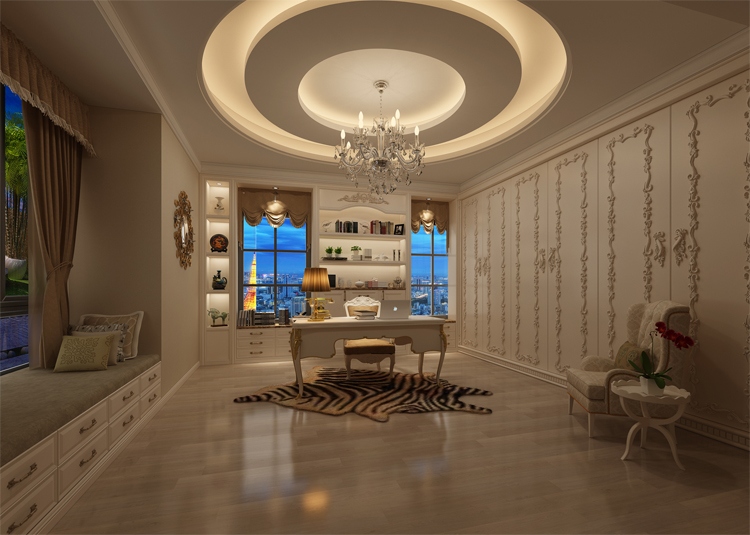 保利高尔夫郡别墅322平米欧式风格装修案例-书房 保利高尔夫郡别墅322平米欧式风格装修案例-书房