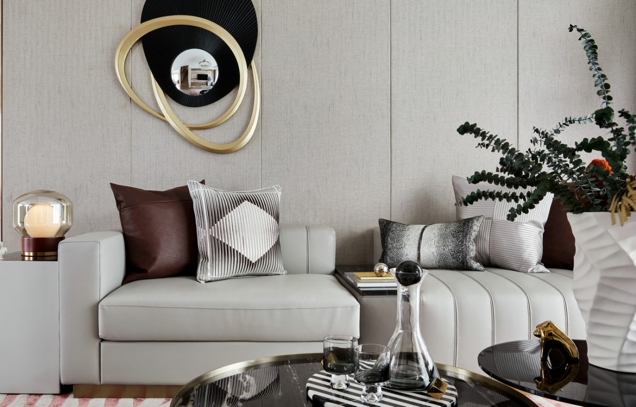 现代轻奢风格家装设计室内装修效果图-客厅沙发 现代轻奢风格家装设计室内装修效果图-客厅沙发