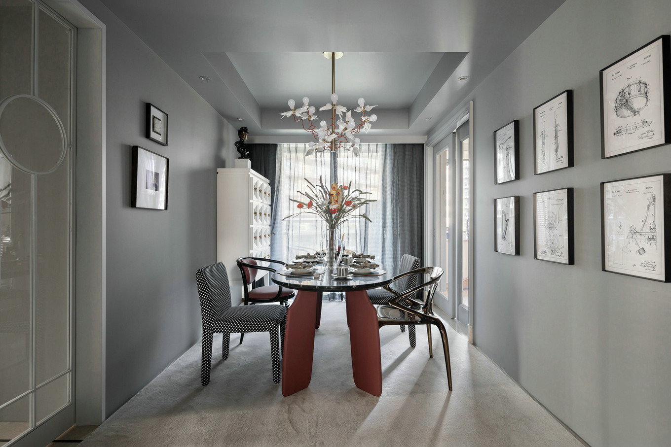 法式轻奢风格家装设计室内装修效果图-餐厅 法式轻奢风格家装设计室内装修效果图-餐厅