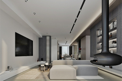 海口101-200平米现代简约风格海航豪庭室内装修设计案例